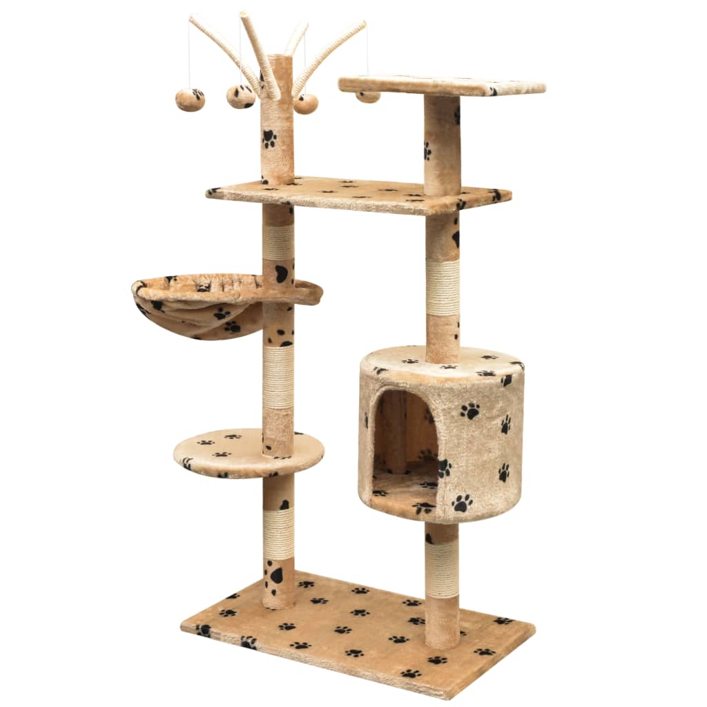 vidaXL Kattenkrabpaal met sisal krabpalen 125 cm grijs