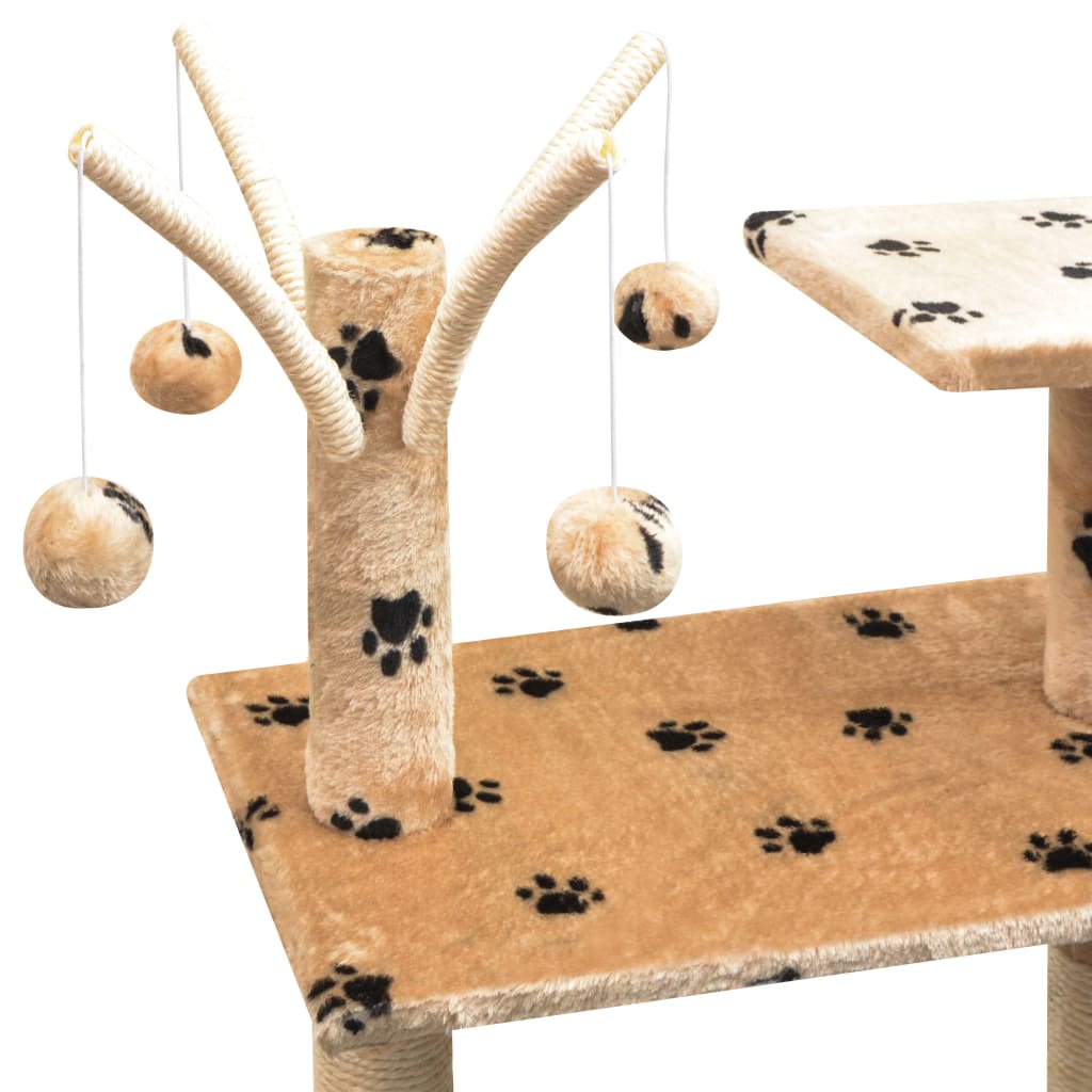 vidaXL Kattenkrabpaal met sisal krabpalen 125 cm grijs