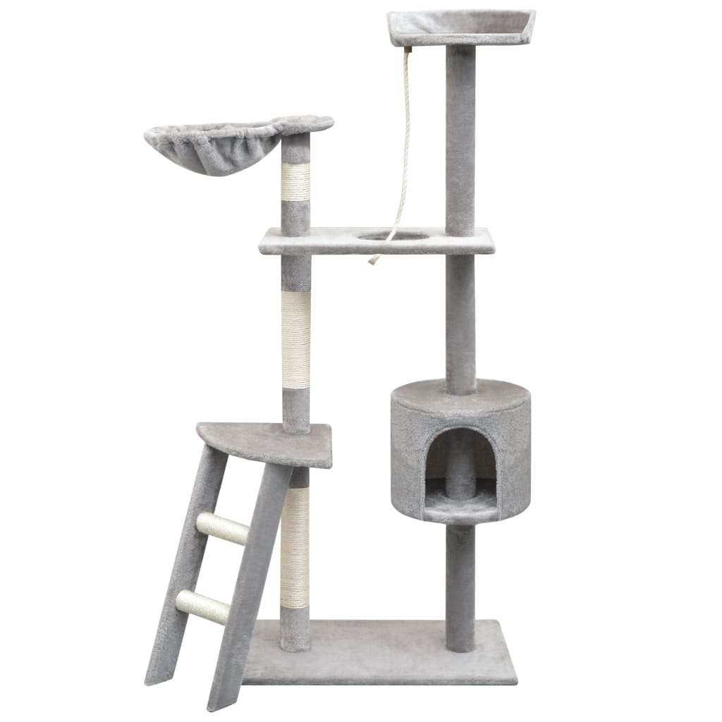 vidaXL Kattenkrabpaal met sisal krabpalen 125 cm grijs