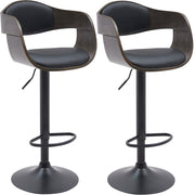 Set van 2 barkrukken Kingston zwart/grijs,Kunstleer schwarz/grau