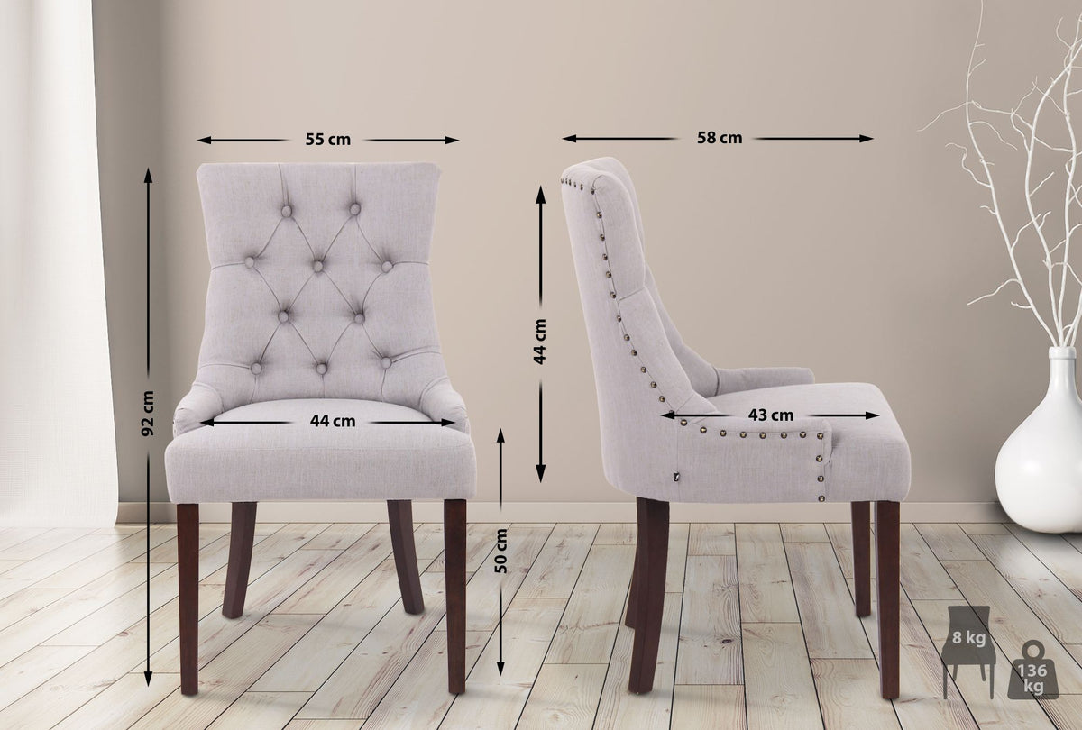 Set van 2 eetkamerstoelen Aberdeen antiek,grijs grau