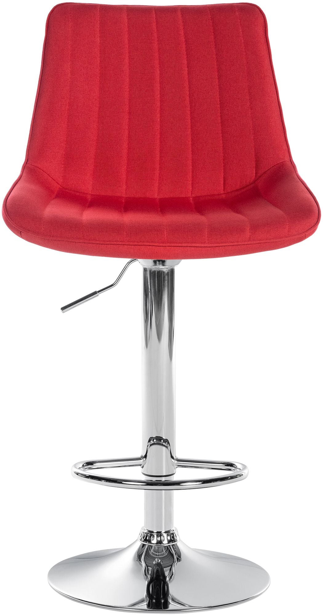 Set van 2 barkrukken Toni stof rood,Metaal in chroomoptiek rot