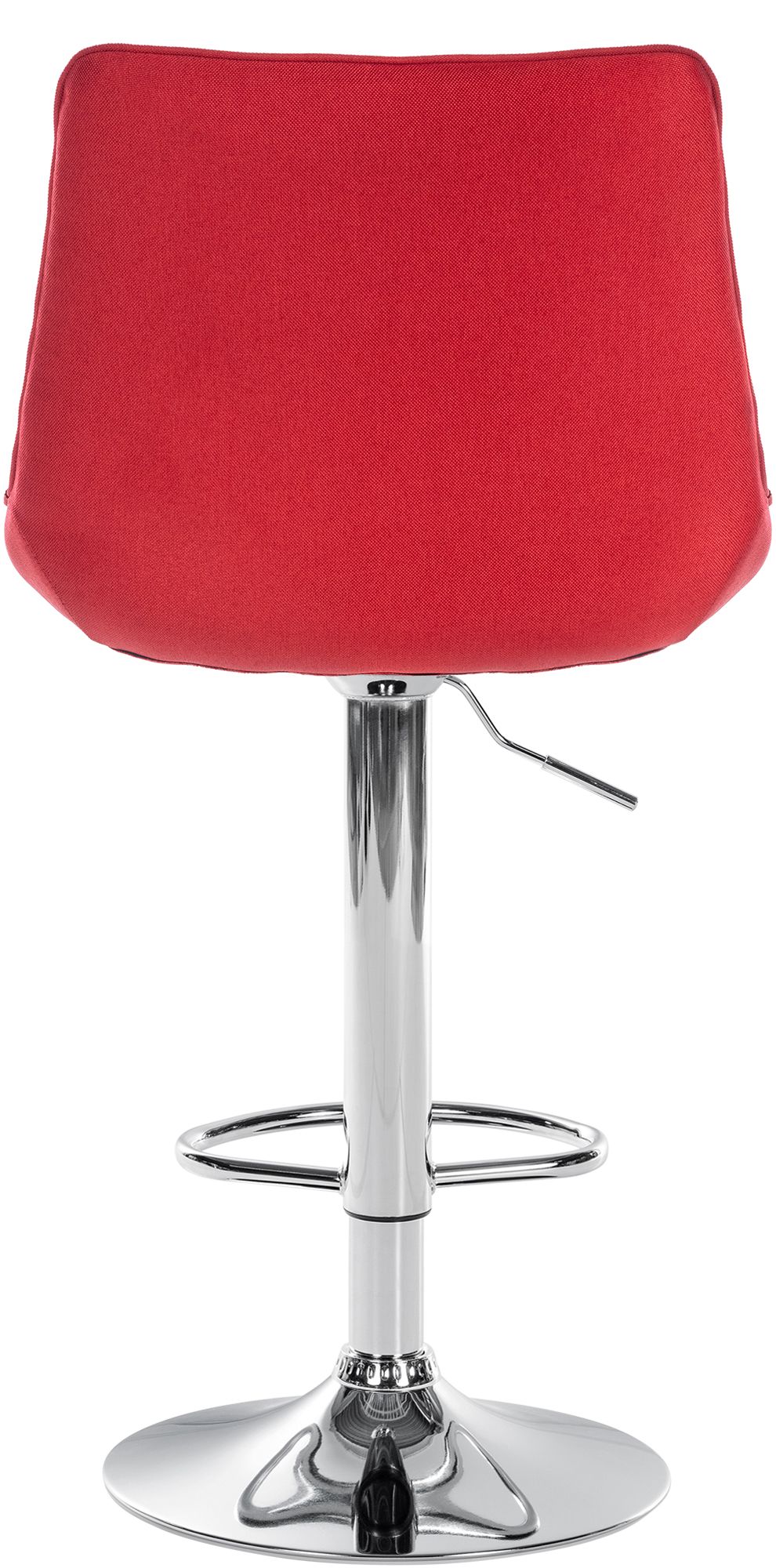 Set van 2 barkrukken Toni stof rood,Metaal in chroomoptiek rot