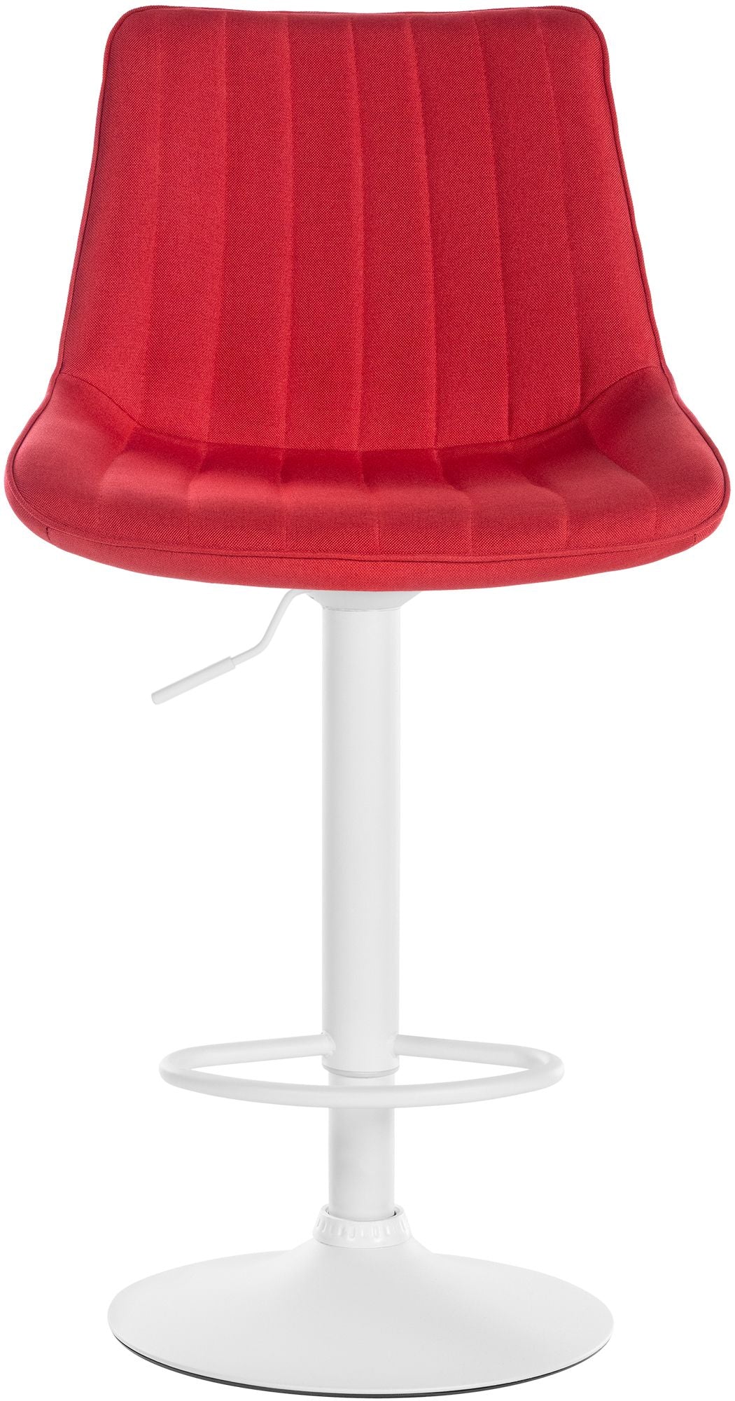 Set van 2 barkrukken Toni stof rood,Metaal mat wit rot
