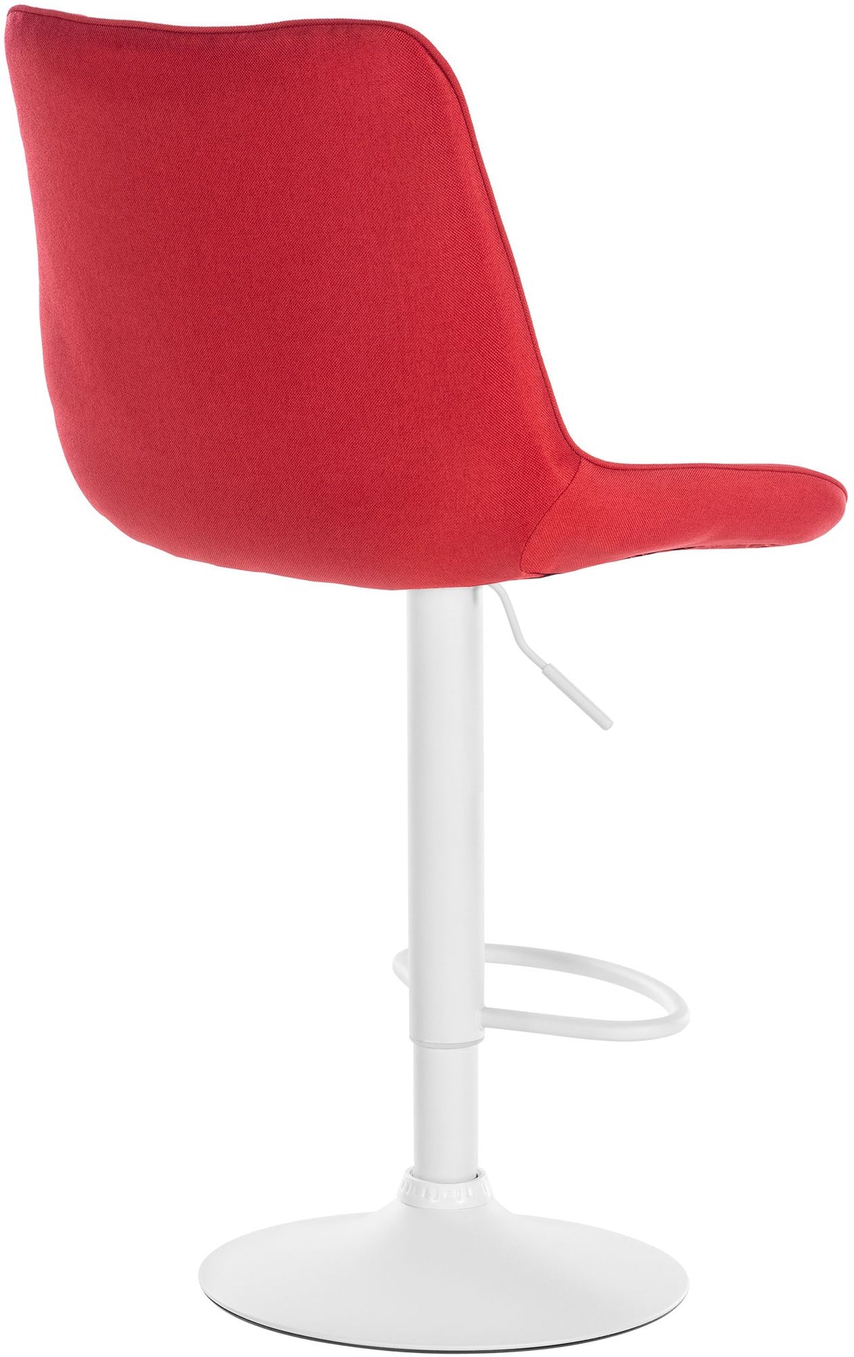 Set van 2 barkrukken Toni stof rood,Metaal mat wit rot