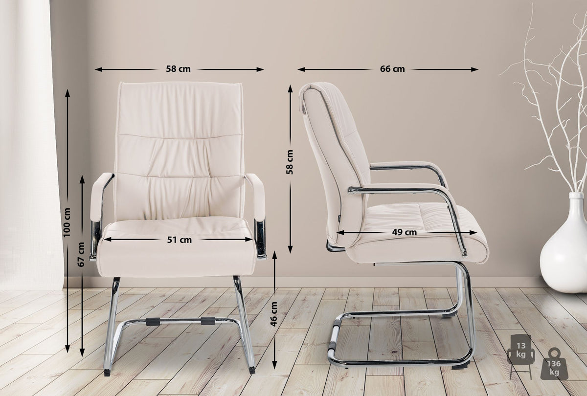 Set van 2 Eetkamerstoelen Sievert creme creme