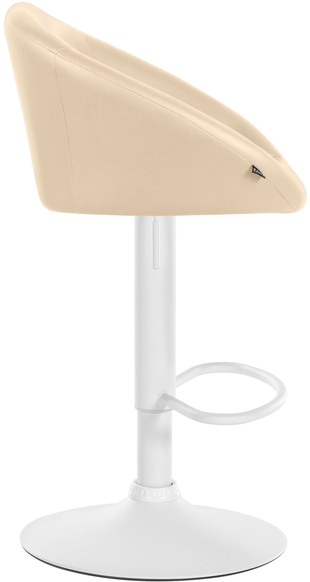 Barkruk Davie kunstleer creme,Metaal mat wit creme