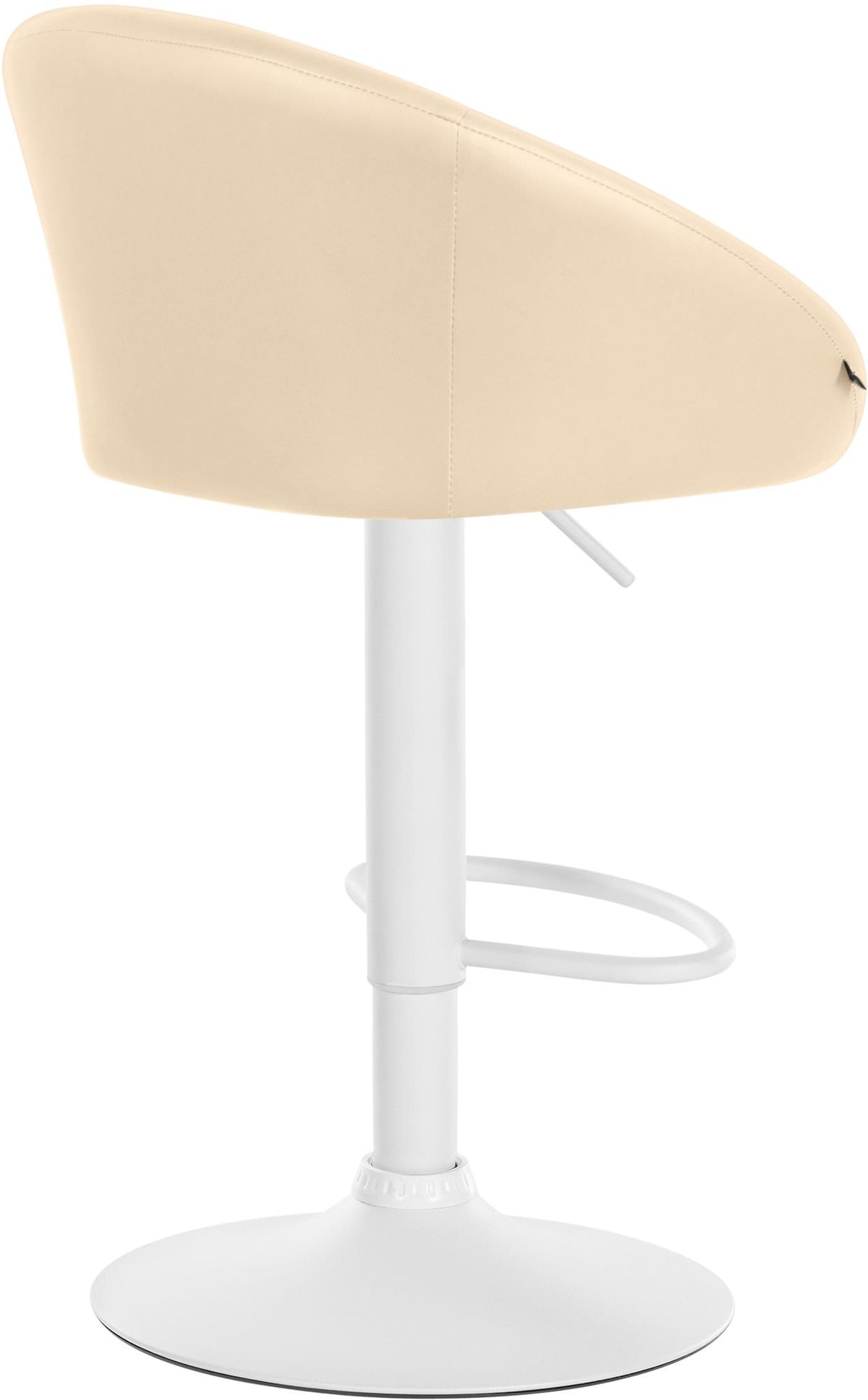 Barkruk Davie kunstleer creme,Metaal mat wit creme
