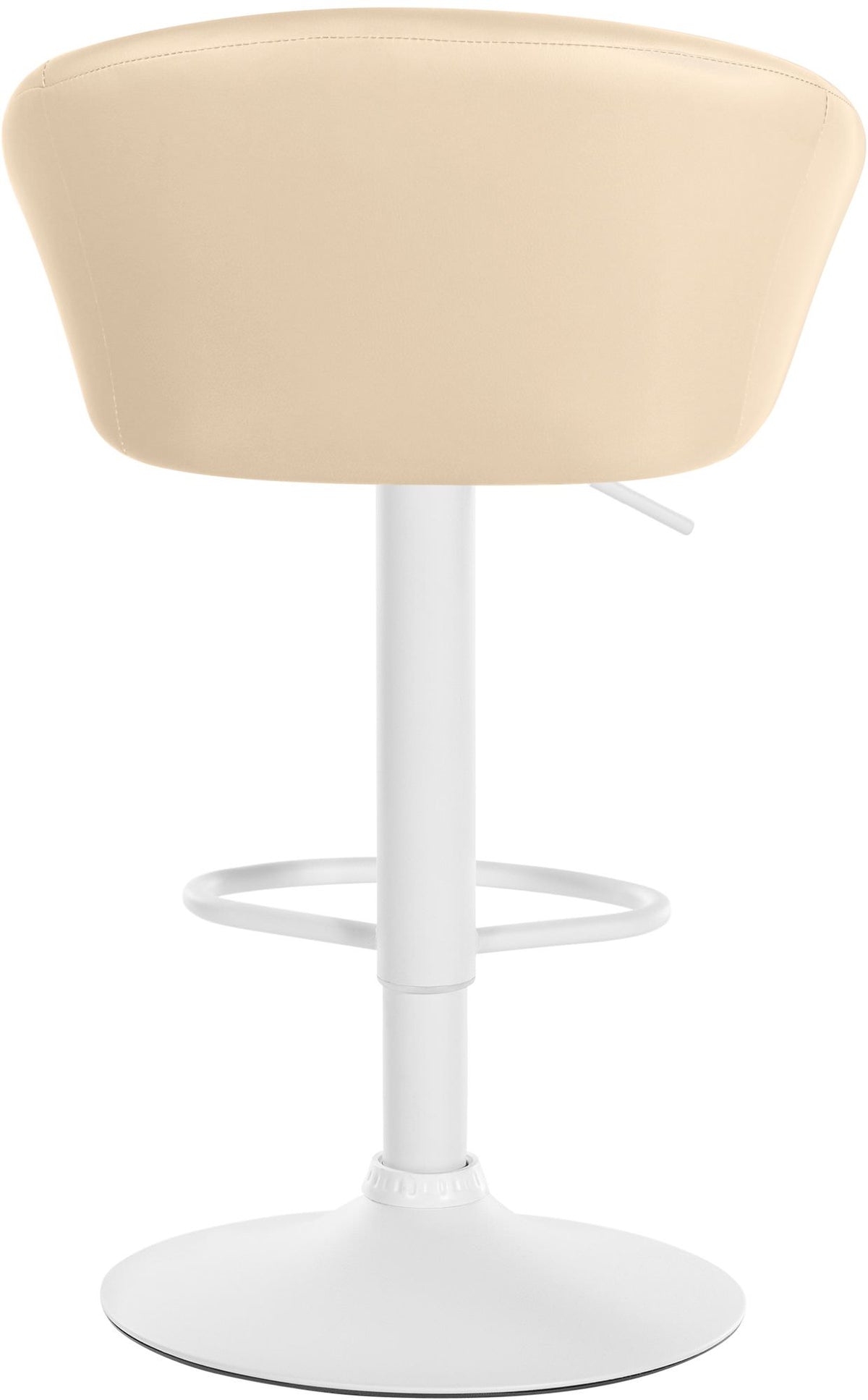 Barkruk Davie kunstleer creme,Metaal mat wit creme