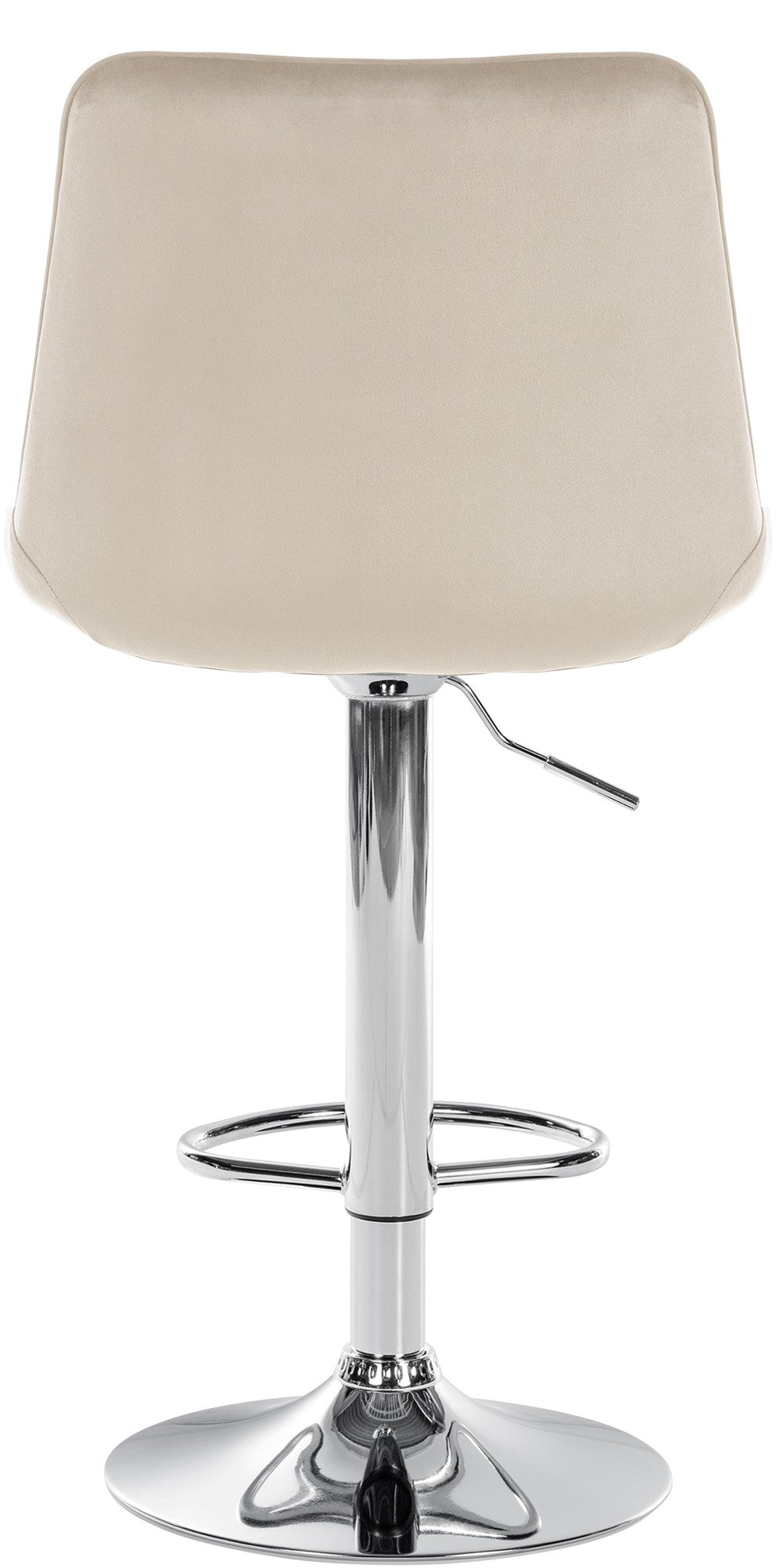 Set van 2 barkrukken Toni fluweel creme,Metaal in chroomoptiek creme