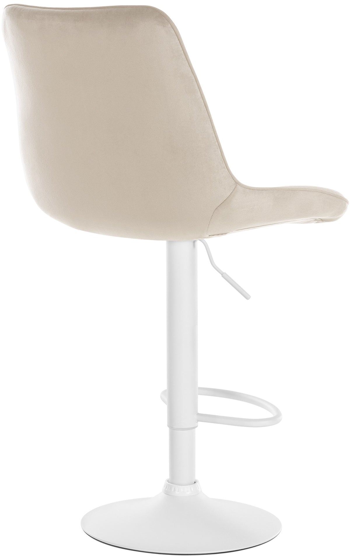 Set van 2 barkrukken Toni fluweel creme,Metaal mat wit creme