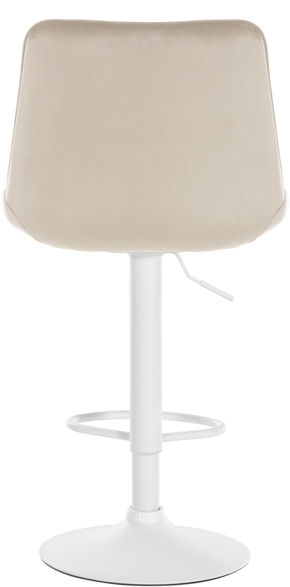 Set van 2 barkrukken Toni fluweel creme,Metaal mat wit creme