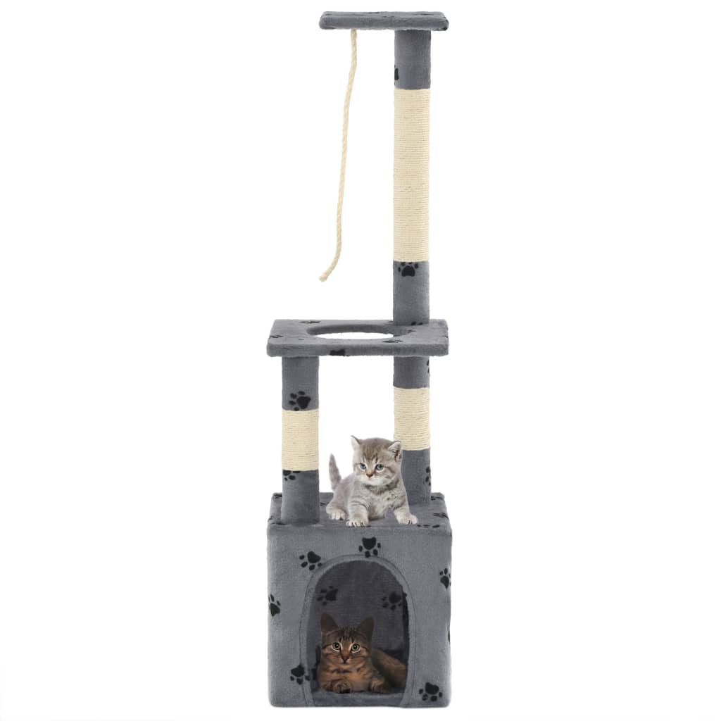 vidaXL Kattenkrabpaal met sisal krabpalen 109 cm grijs