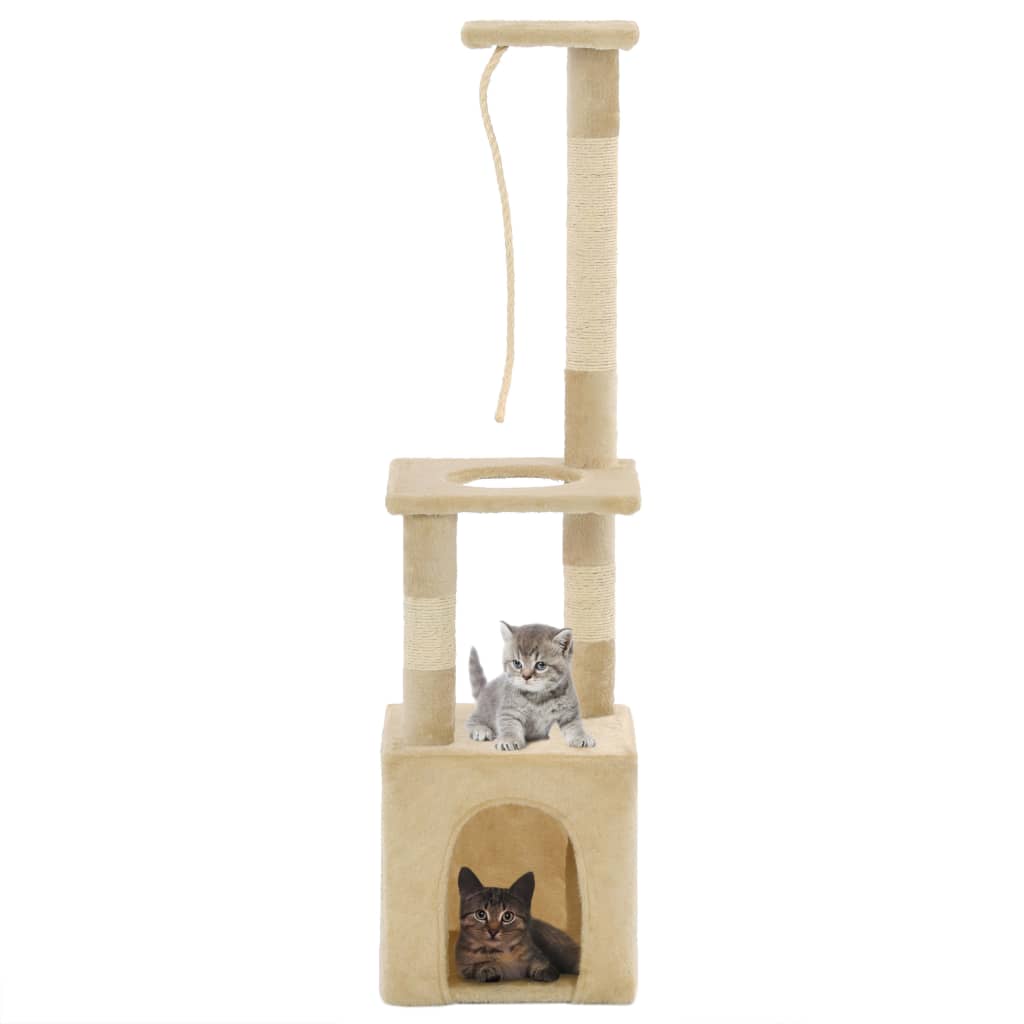 vidaXL Kattenkrabpaal met sisal krabpalen 109 cm grijs