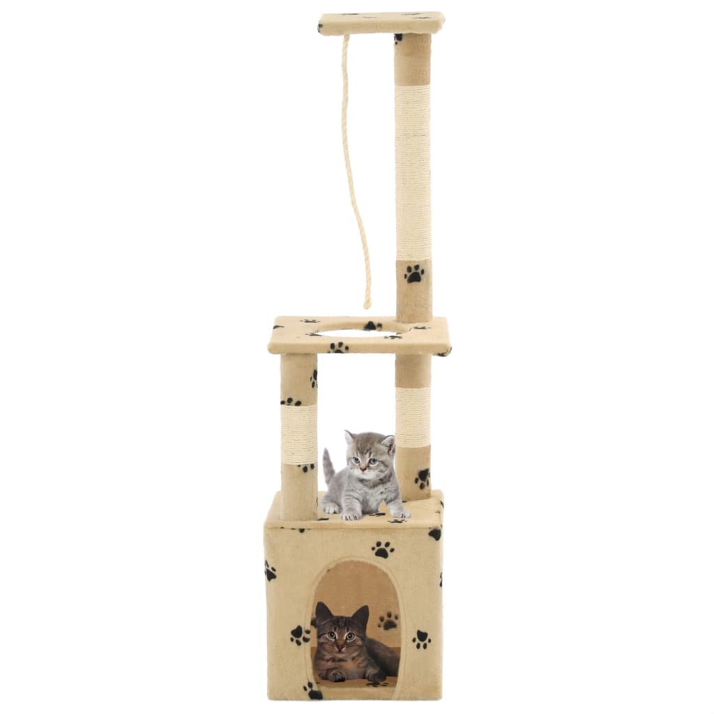 vidaXL Kattenkrabpaal met sisal krabpalen 109 cm grijs