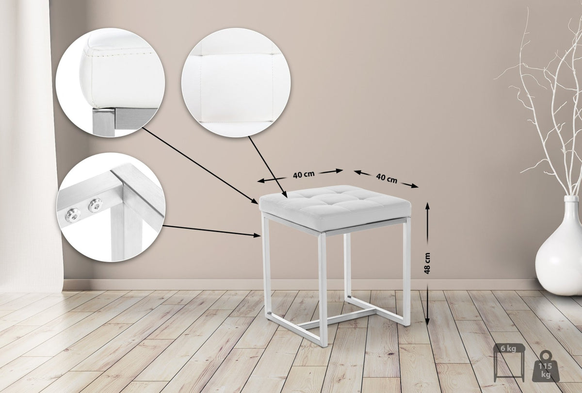 Hocker Barci wit weiß