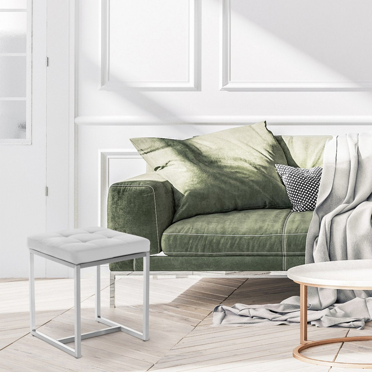 Hocker Barci wit weiß