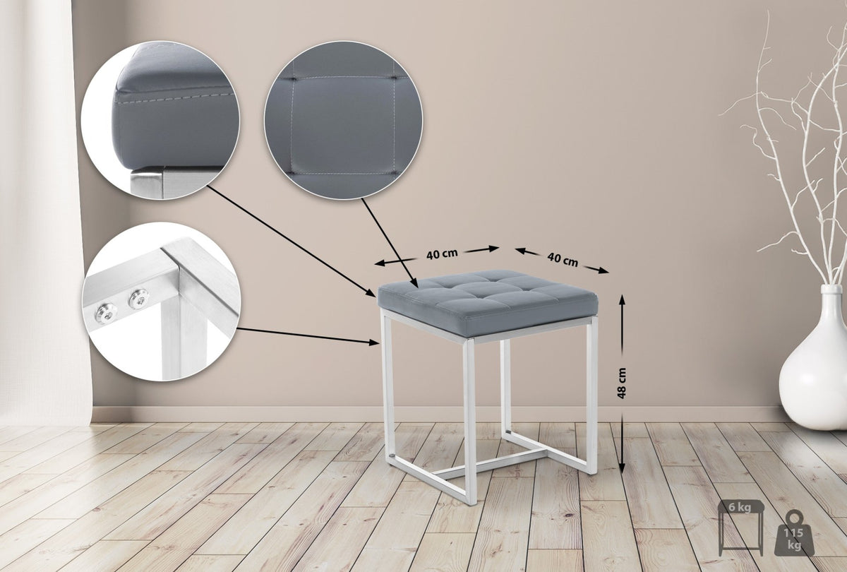 Hocker Barci grijs grau