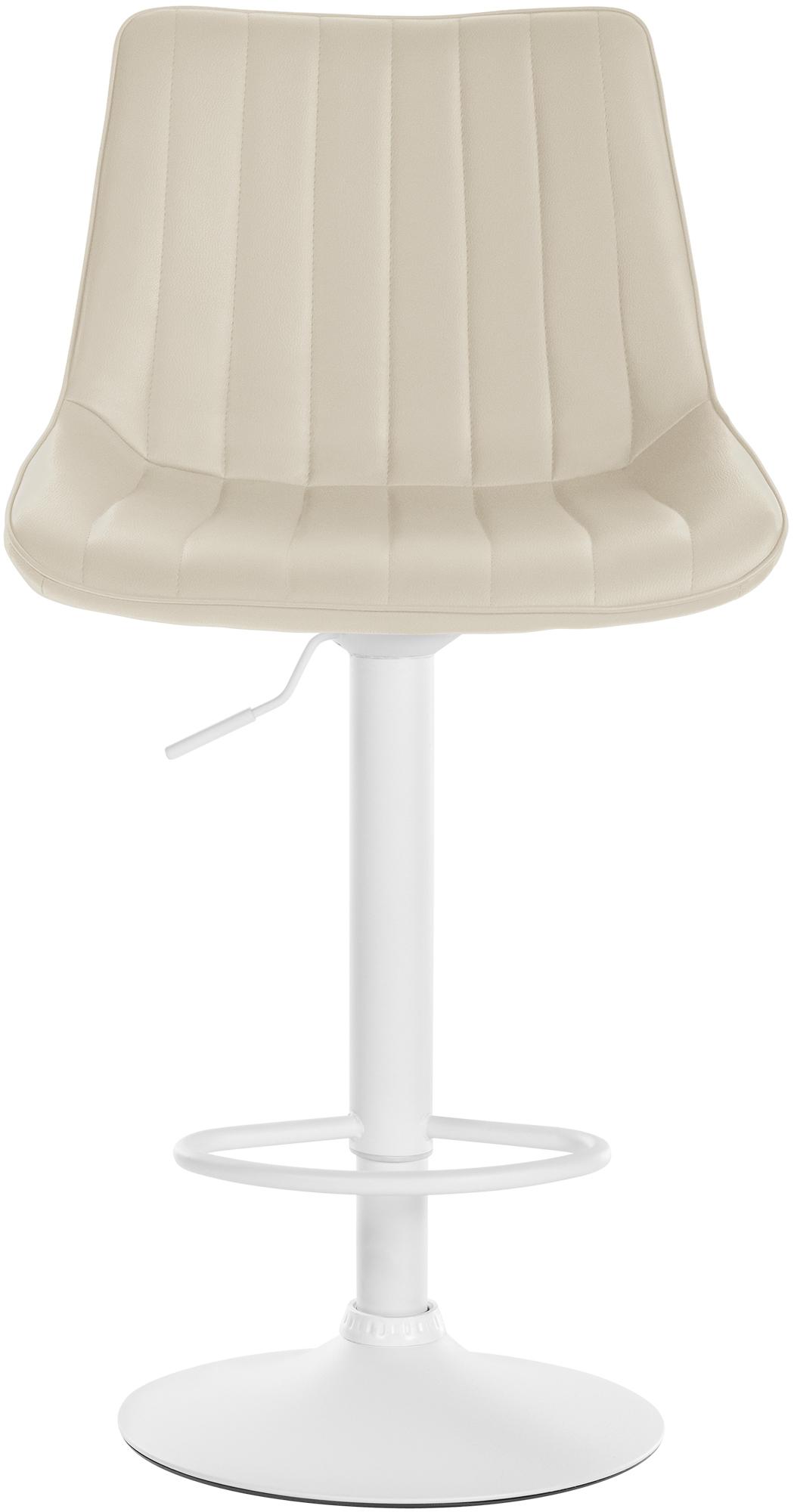 Set van 2 barkrukken Toni kunstleer creme,Metaal mat wit creme