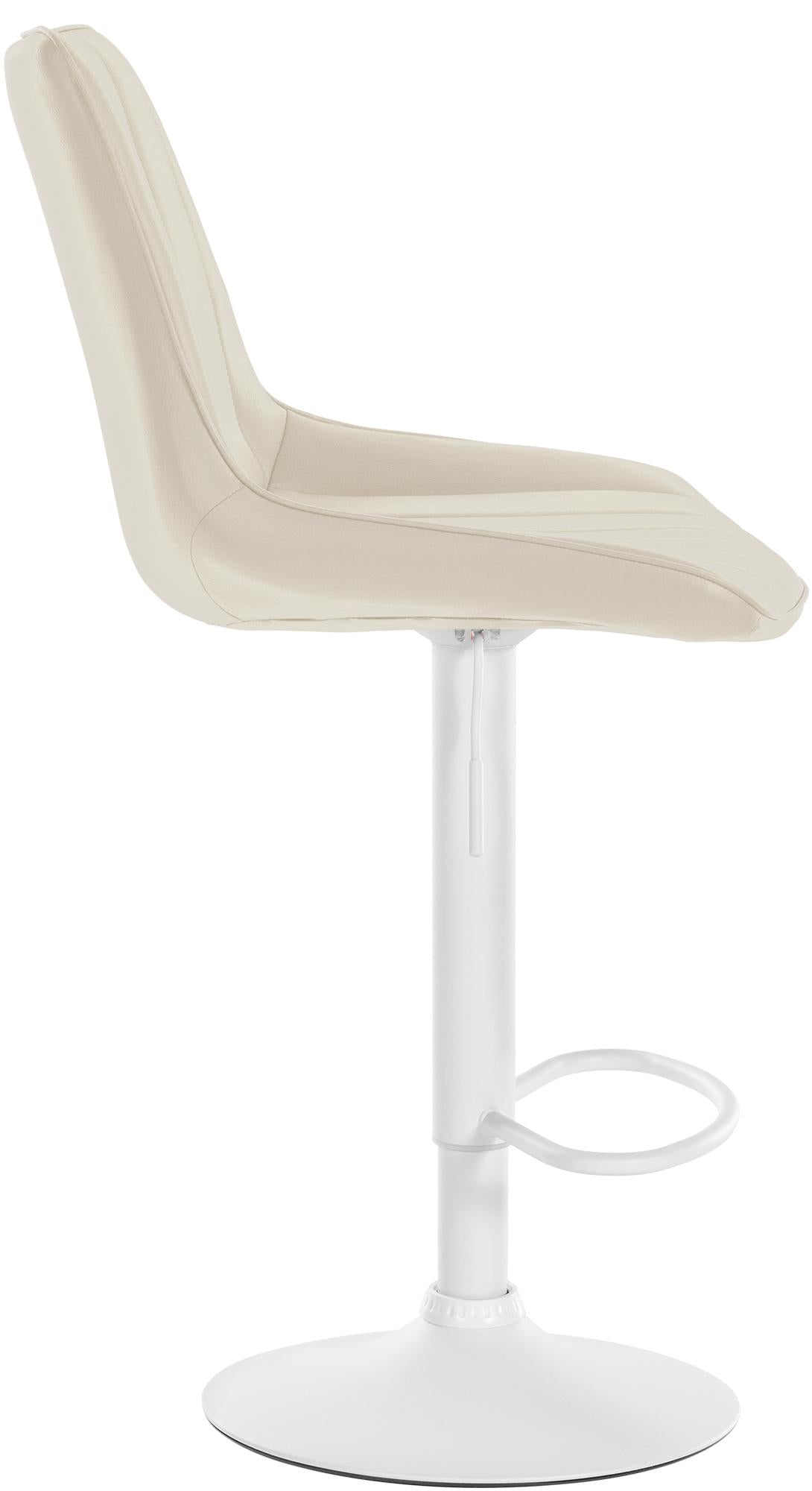 Set van 2 barkrukken Toni kunstleer creme,Metaal mat wit creme