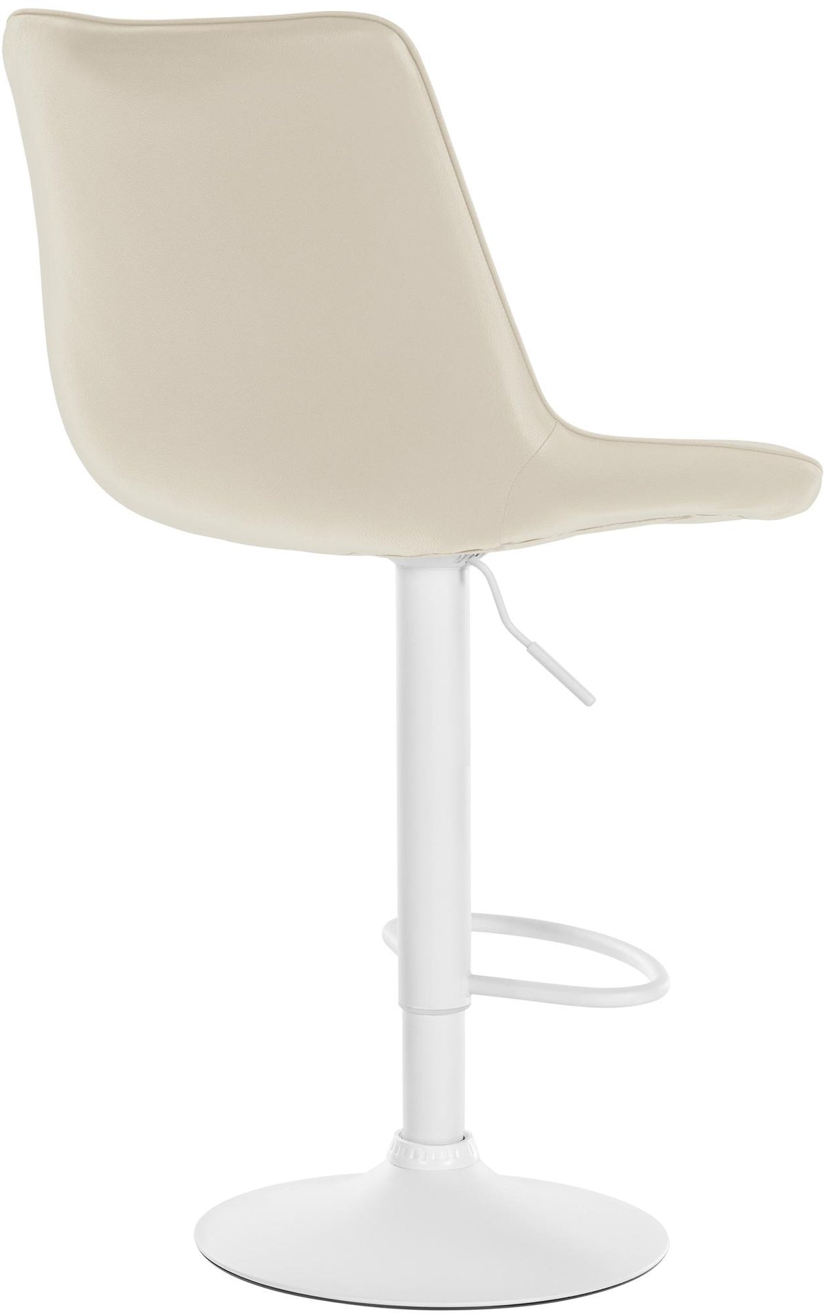 Set van 2 barkrukken Toni kunstleer creme,Metaal mat wit creme