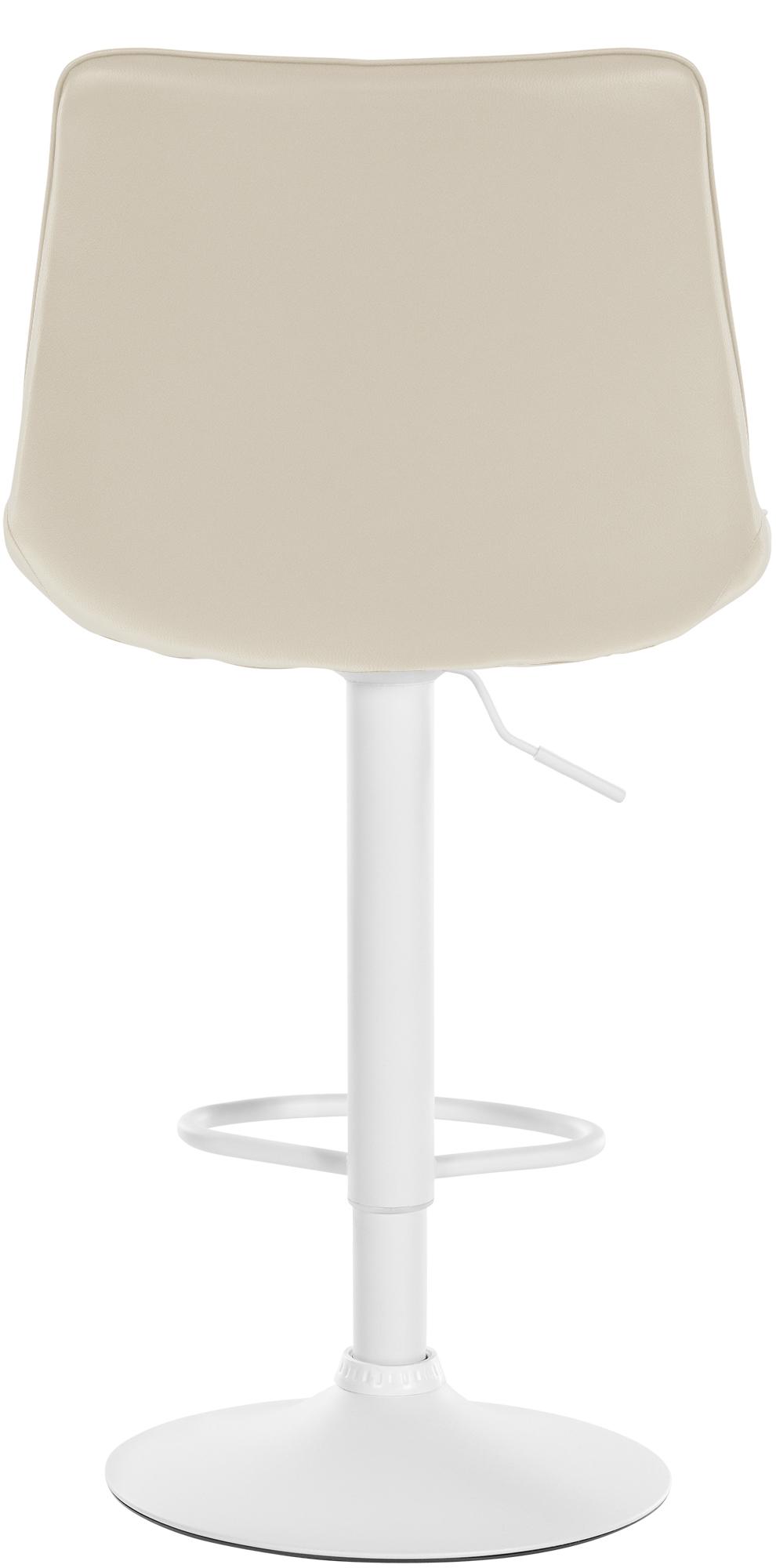 Set van 2 barkrukken Toni kunstleer creme,Metaal mat wit creme