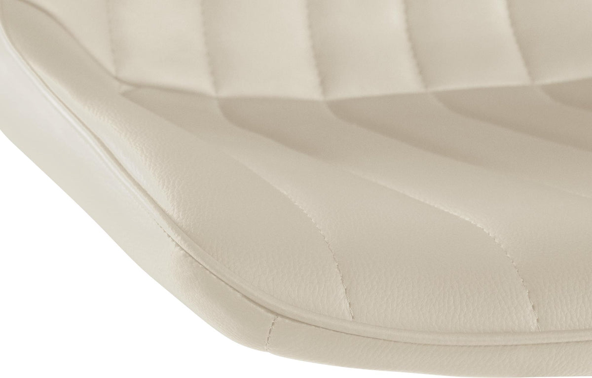 Set van 2 barkrukken Toni kunstleer creme,Metaal mat wit creme