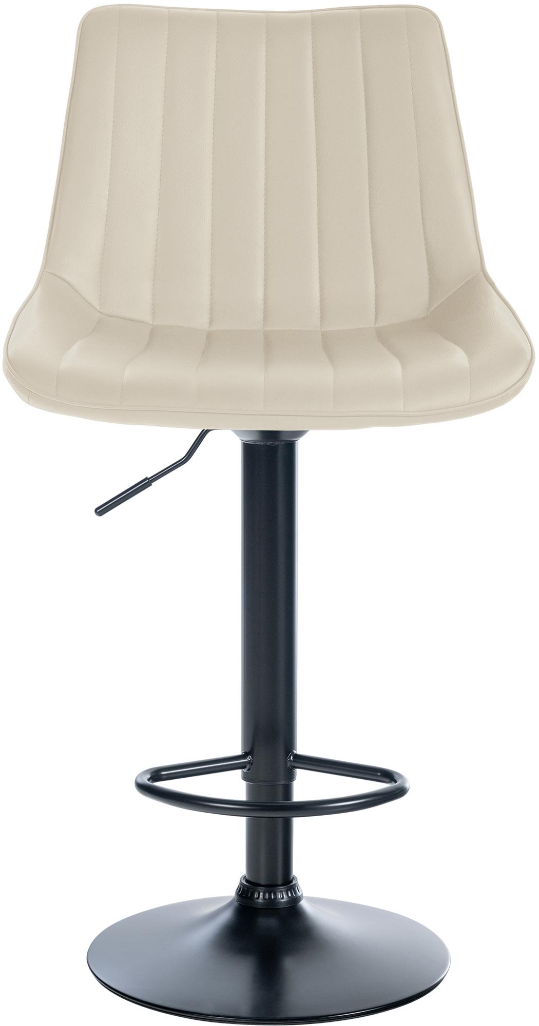 Set van 2 barkrukken Toni kunstleer creme,Metaal mat zwart creme