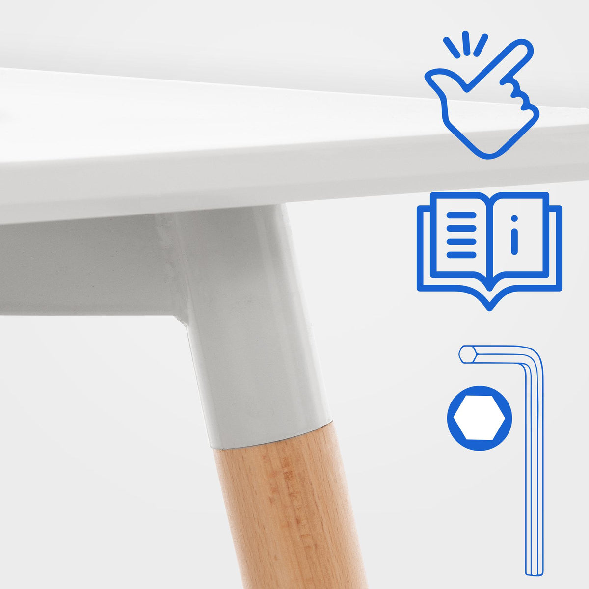 Keukentafel Viborg wit,60 cm weiß