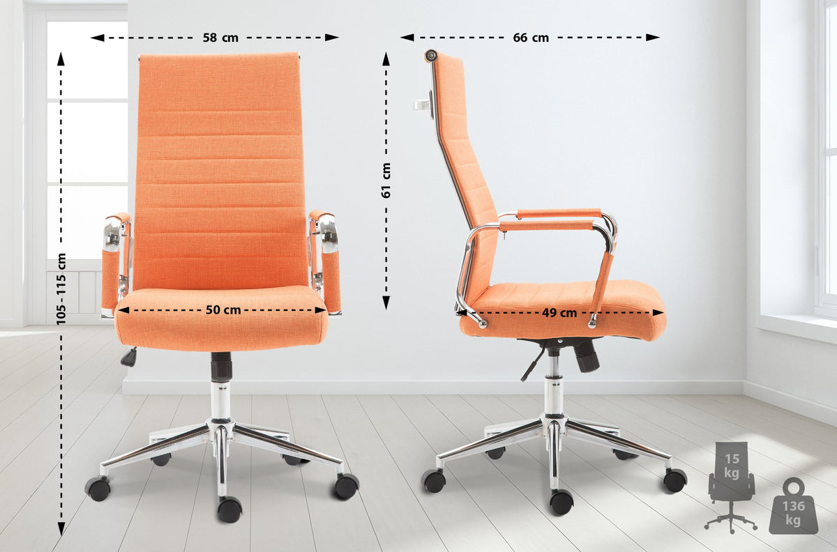 Bureaustoel Columbus Stof oranje orange