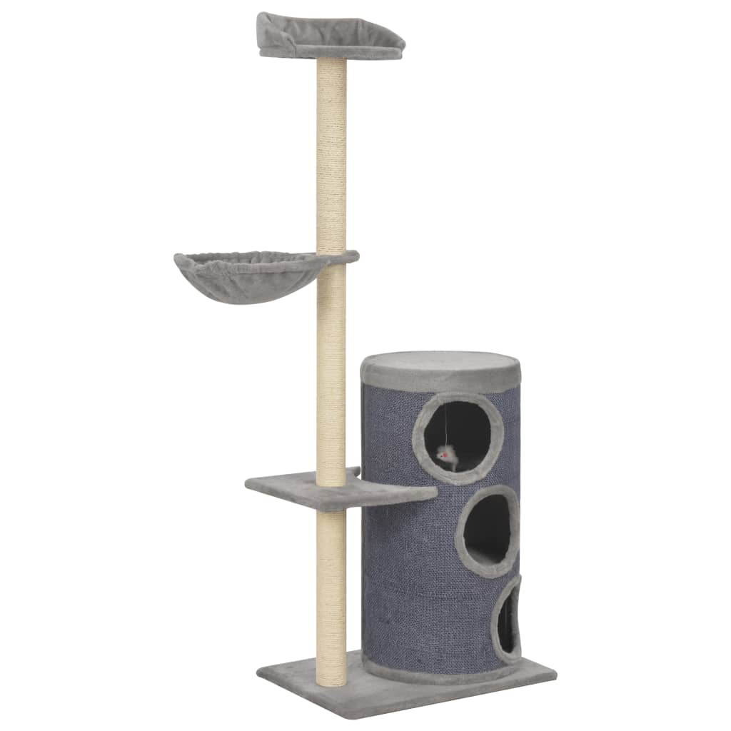 vidaXL Kattenkrabpaal met sisal krabpalen 148 cm grijs