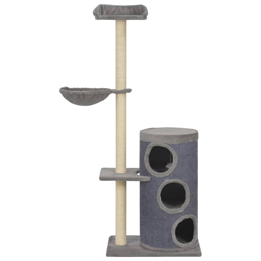 vidaXL Kattenkrabpaal met sisal krabpalen 148 cm grijs