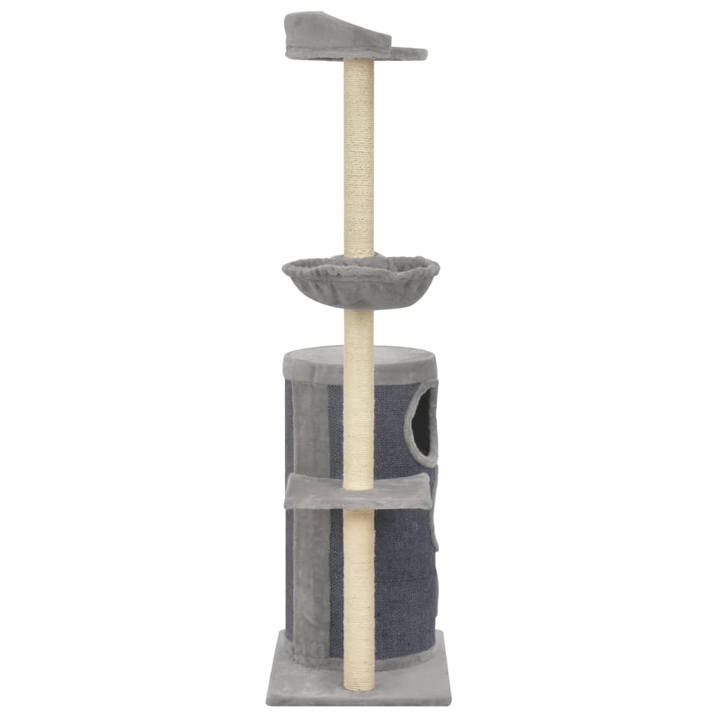 vidaXL Kattenkrabpaal met sisal krabpalen 148 cm grijs
