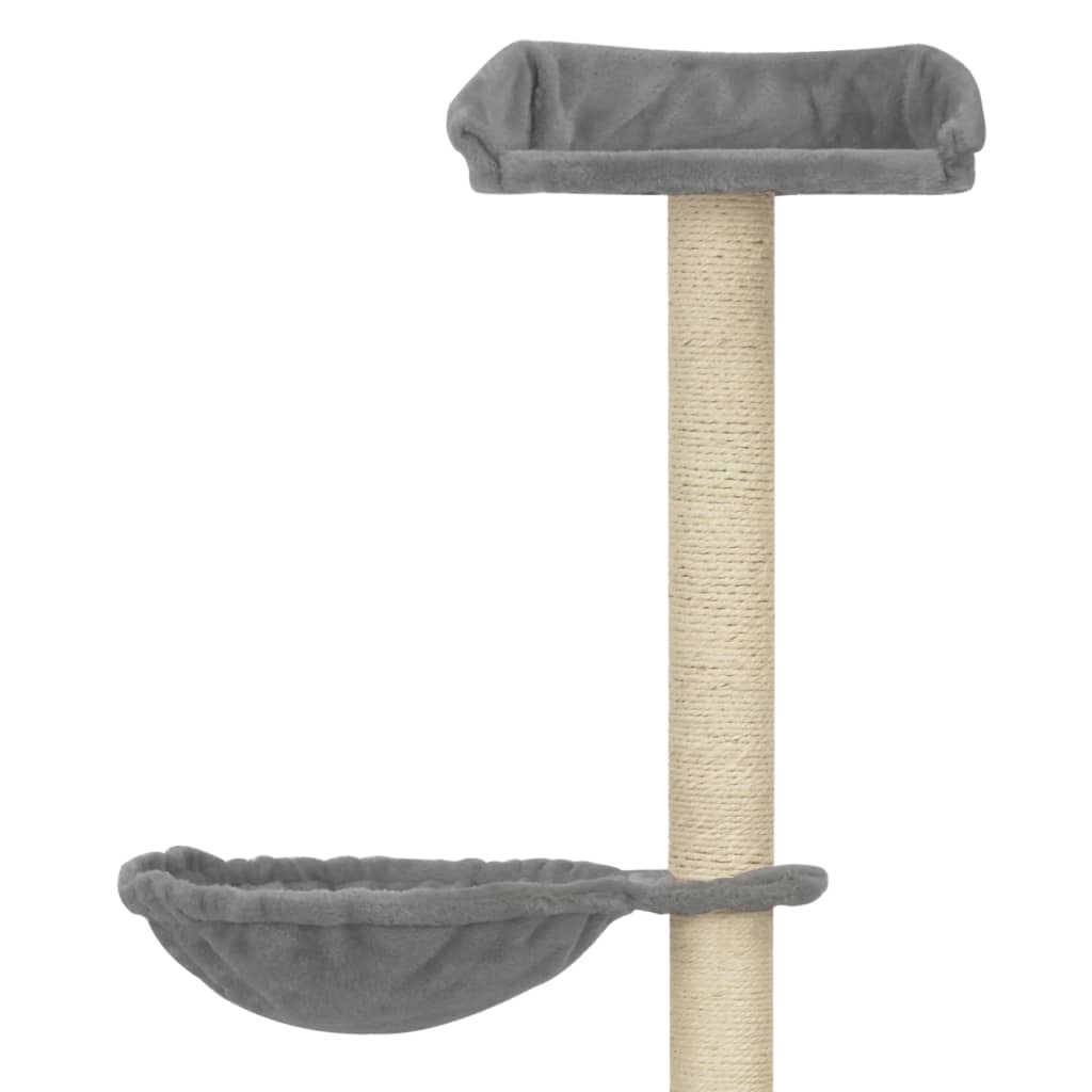 vidaXL Kattenkrabpaal met sisal krabpalen 148 cm grijs