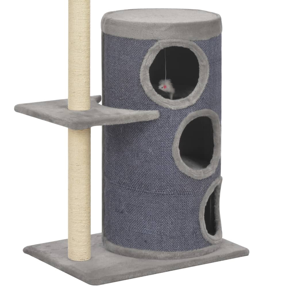 vidaXL Kattenkrabpaal met sisal krabpalen 148 cm grijs