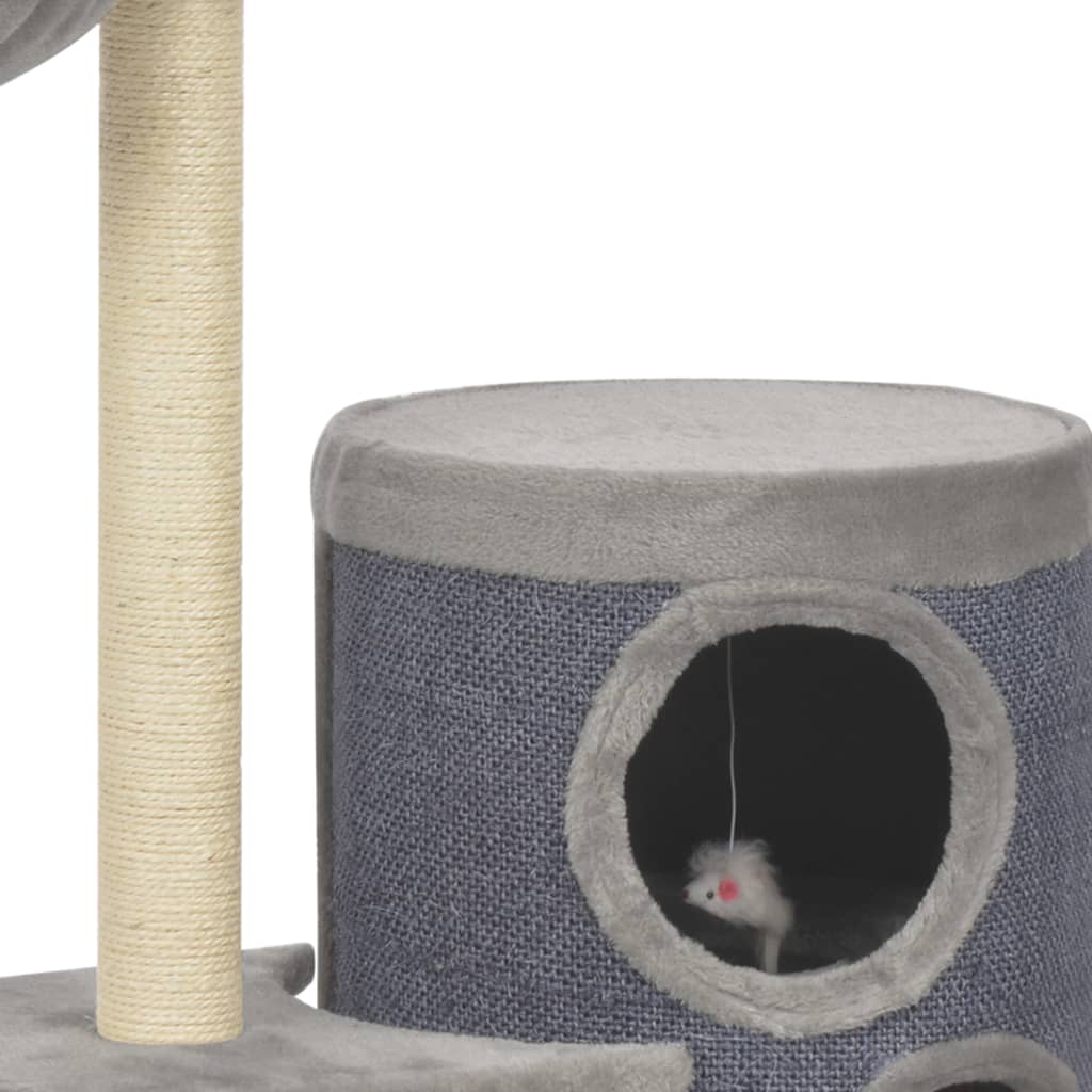 vidaXL Kattenkrabpaal met sisal krabpalen 148 cm grijs