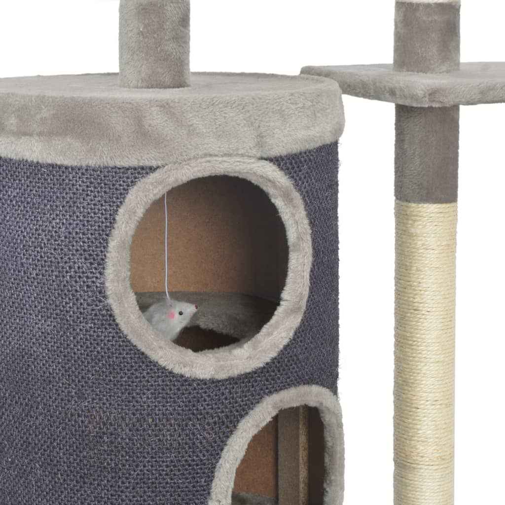 vidaXL Kattenkrabpaal met sisal krabpalen 260 cm grijs