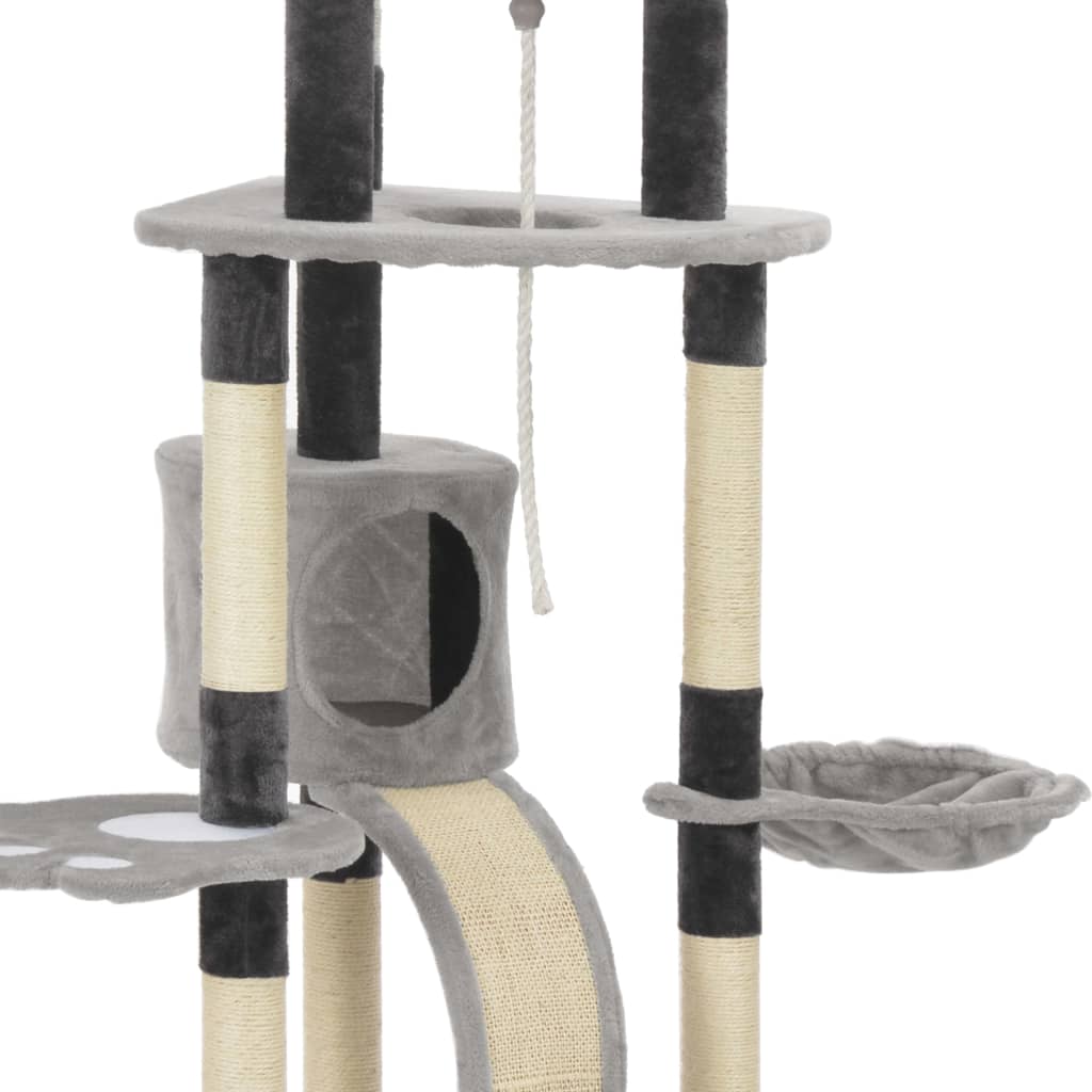 vidaXL Kattenkrabpaal met sisal krabpalen 145 cm grijs