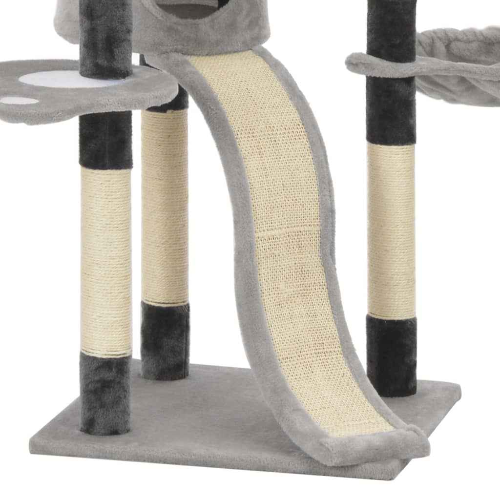 vidaXL Kattenkrabpaal met sisal krabpalen 145 cm grijs