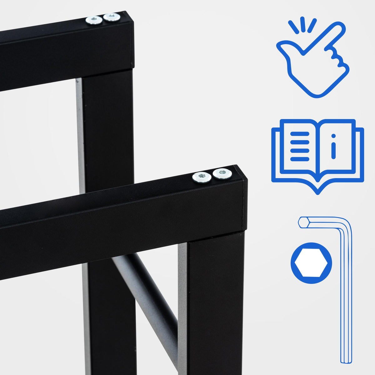 Brandhoutrek Keri zwart,25x40x100 cm schwarz