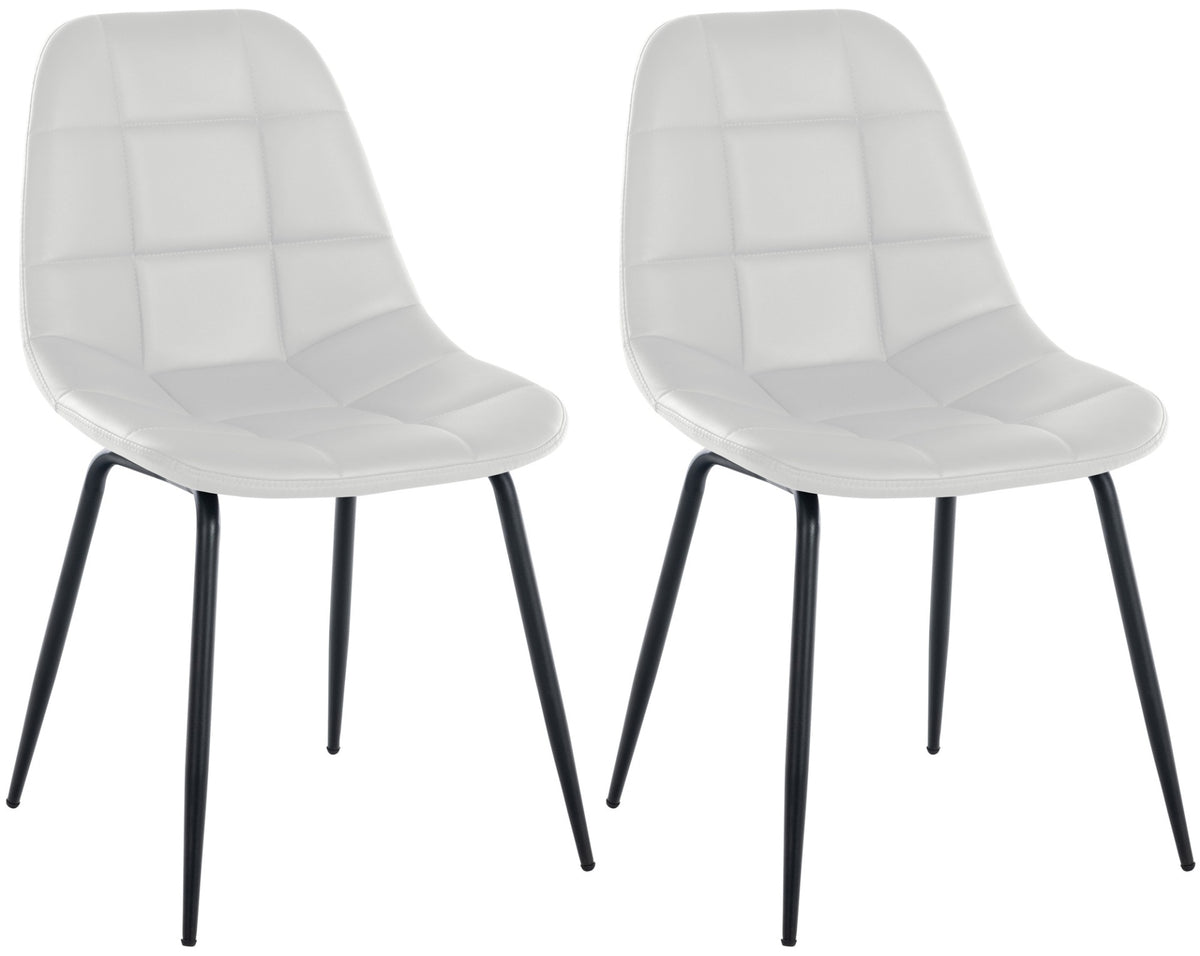 Set van 2 Eetkamerstoelen Tom wit,Kunstleer weiß