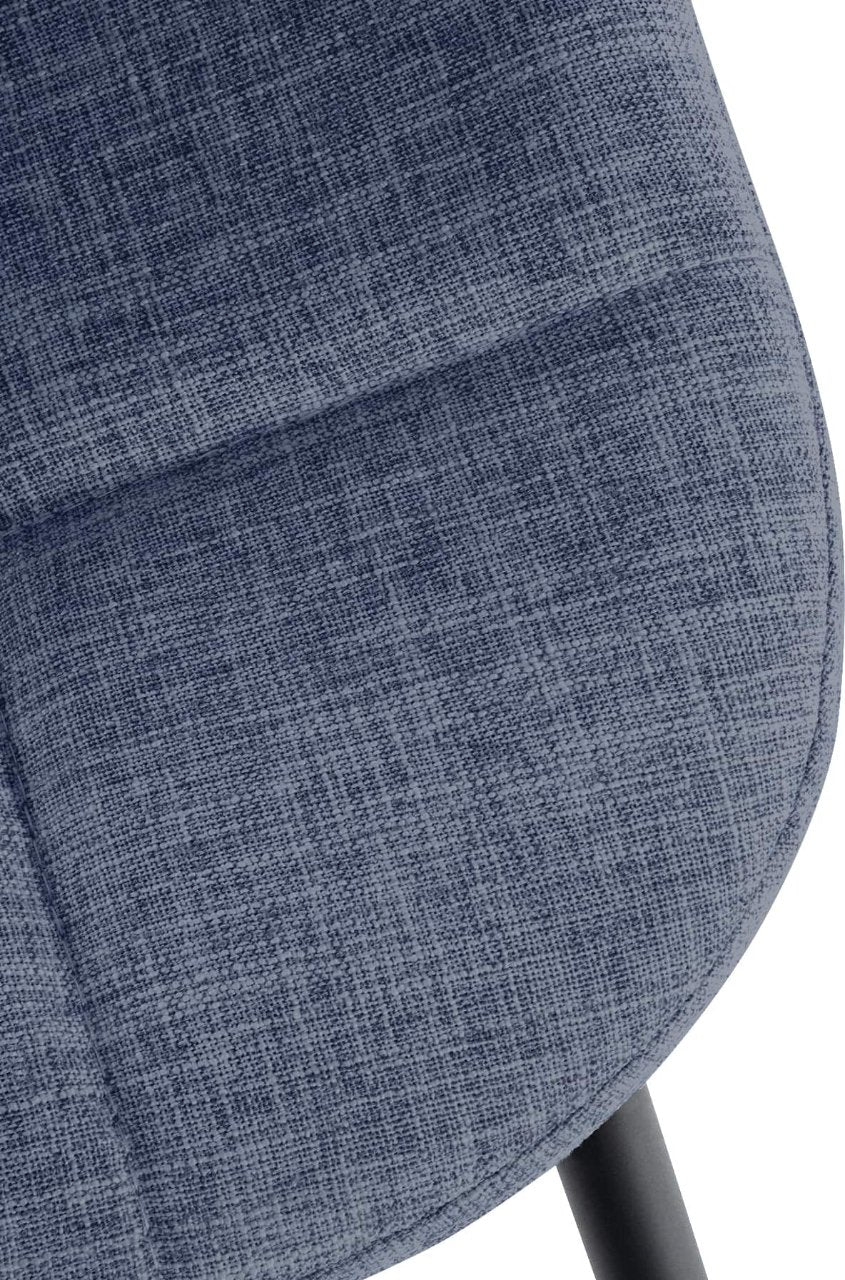 Set van 2 Eetkamerstoelen Tom blauw,Stof blau