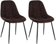 Set van 2 Eetkamerstoelen Tom bruin,Stof braun