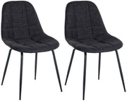 Set van 2 Eetkamerstoelen Tom donkergrijs,Stof dunkelgrau