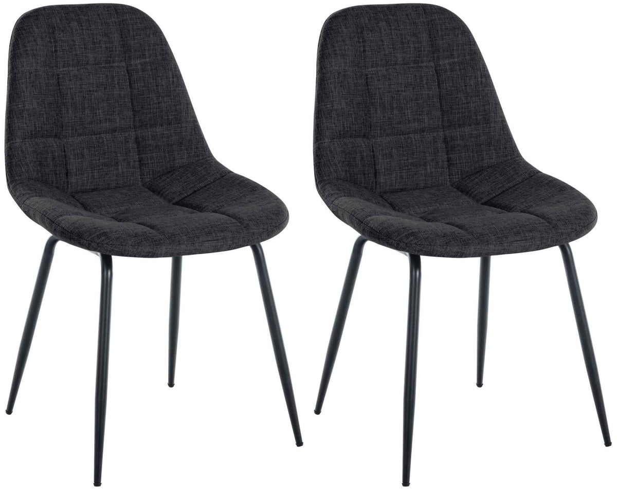 Set van 2 Eetkamerstoelen Tom donkergrijs,Stof dunkelgrau