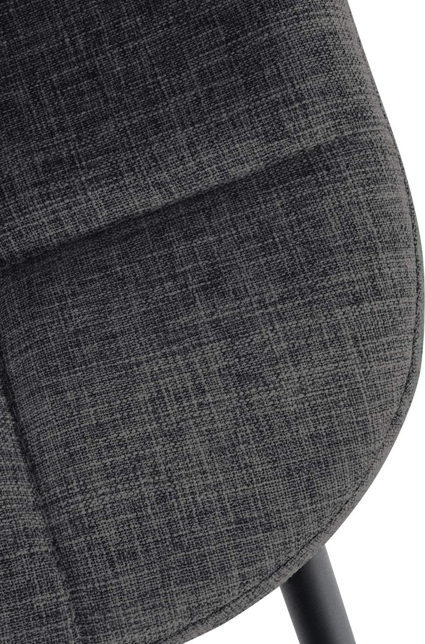Set van 2 Eetkamerstoelen Tom donkergrijs,Stof dunkelgrau