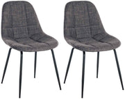 Set van 2 Eetkamerstoelen Tom licht grijs,Stof hellgrau