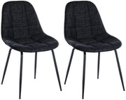 Set van 2 Eetkamerstoelen Tom zwart,Stof schwarz