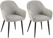 Set van 2 Eetkamerstoelen Boise Stof grijs grau