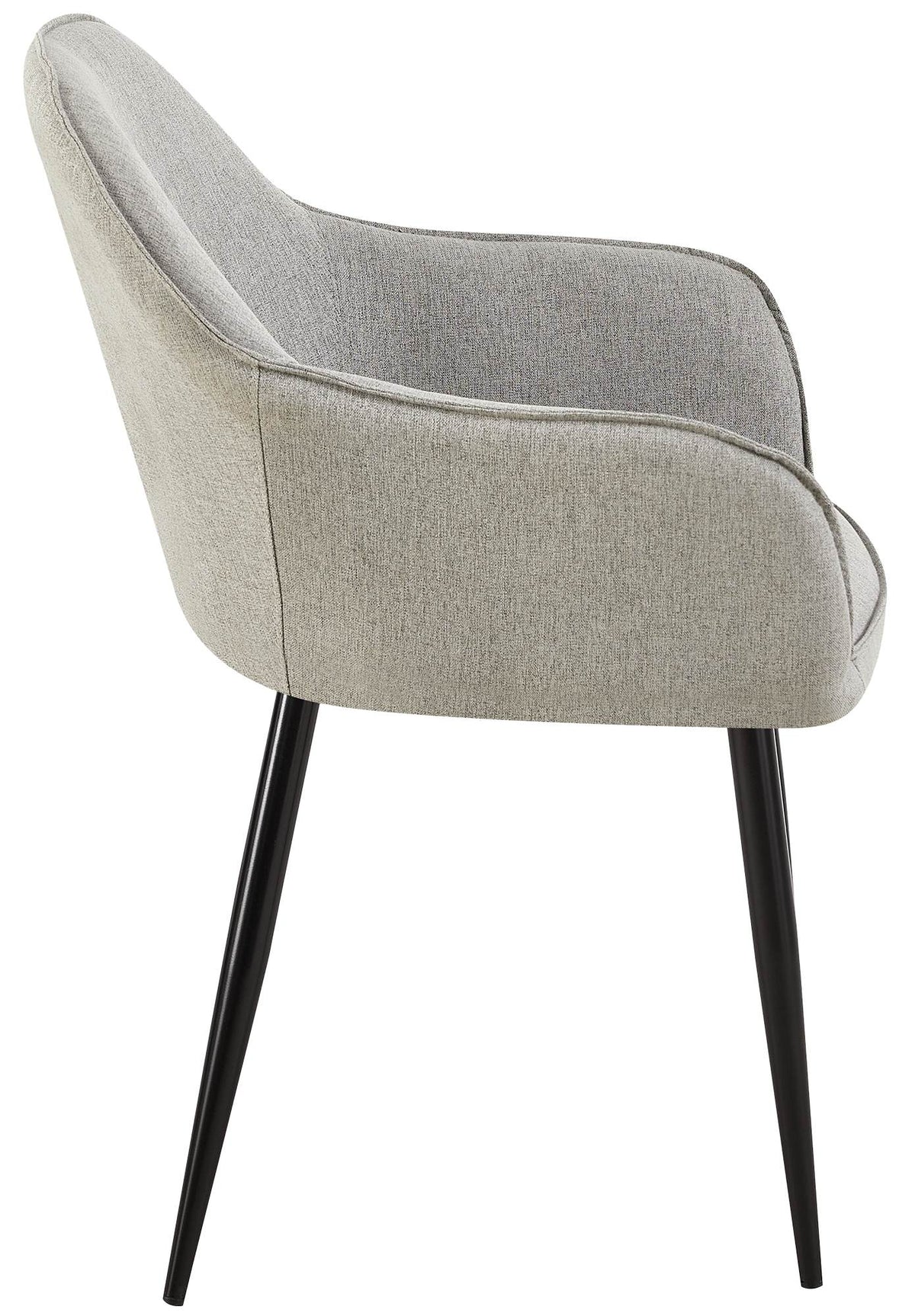 Set van 2 Eetkamerstoelen Boise Stof grijs grau